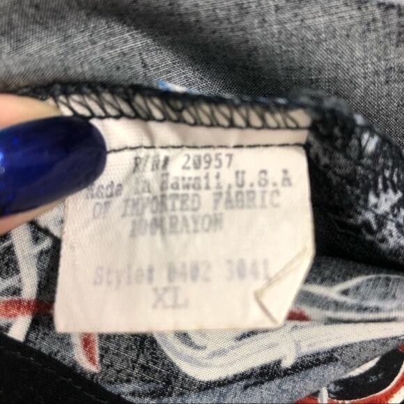 Harley-Davidson x Tori Richard Oil Can Camp Shirt Size XL Black Gray - Picture 6 of 7